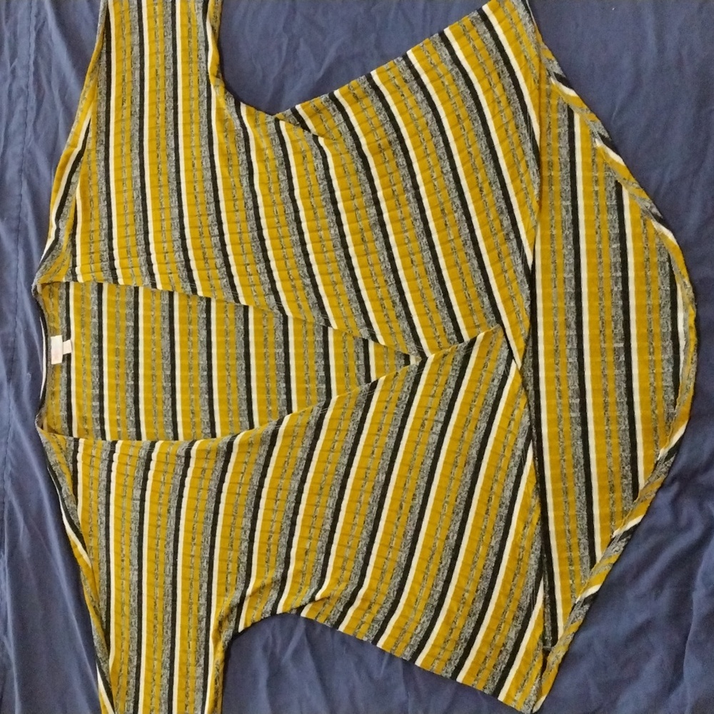 LuLaRoe Yellow and Black Striped Cardigan